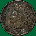 1905 Indian Head Cent Choice Extremely Fine XF+ Coin #34185