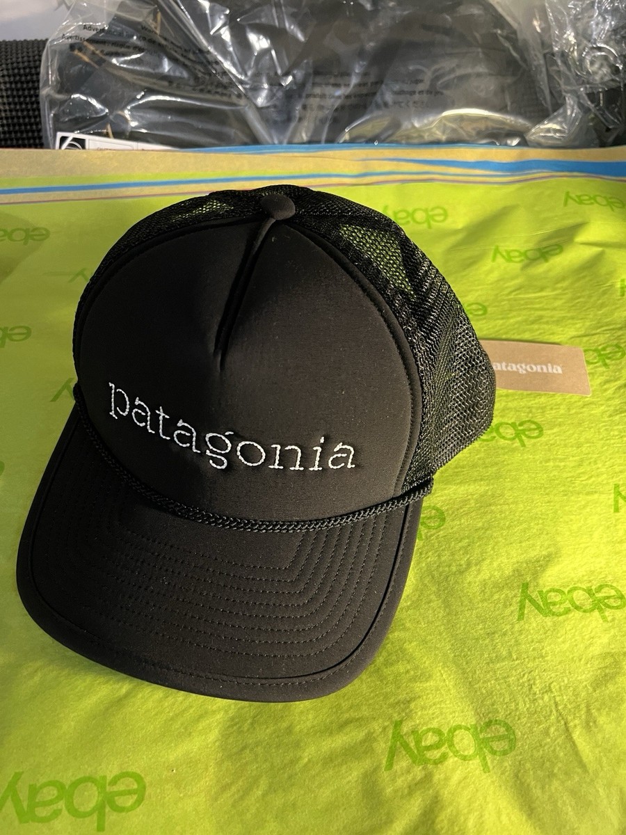Rare! Patagonia Hat Cap Embroidery Logo Trucker Snapback Black | eBay