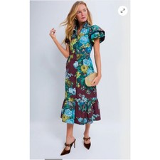 Tuckernuck Verdant Floral Slice Maxi Dress Oxblood Multicolor NWT Cottagecore S