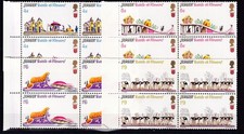 great britain jersey Battle of Flowers SC# 30/33 mnh blocks of 4