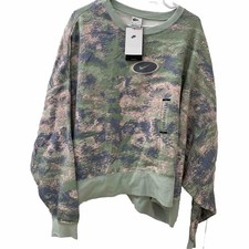 Nike Crop Oversize Crewneck Sweatshirt DQ3586-017 Plus Size XXL Mini Logo Print