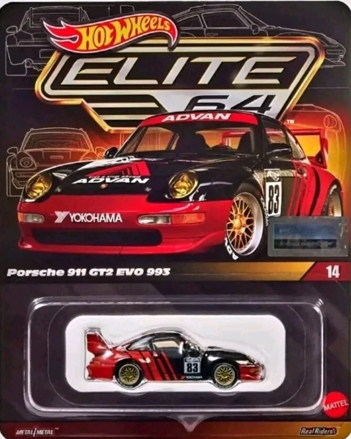 Hot Wheels ELITE 64 Porsche 911 ホットウィール 2025 Hot Wheels Elite 64 Porsche 911 GT2 EVO 993 In Hand