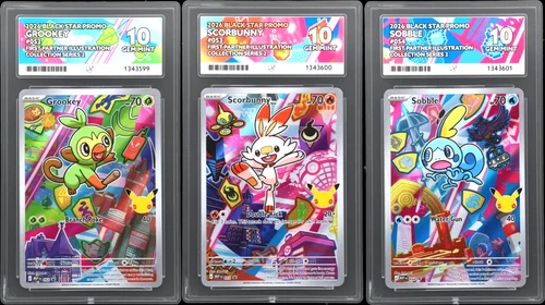 First Partners Pokémon Grookey Scorbunny Sobble Sequential 052 053 054 ACE 10