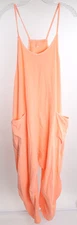 Free People FP Movement Hot Shot Jumpsuit Size L Orange Pastel Peach One Piece