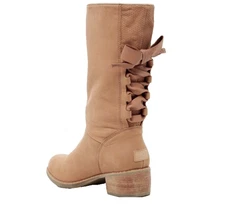 SALE UGG Cary Boots Corset Bow Back  Soft Leather Mid Calf Boots Size 5 NEW