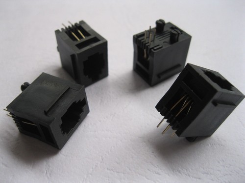 30 pcs Top Entry with Flange 5222 4P4C Modular Network PCB Jack Connector New - Picture 2 of 3