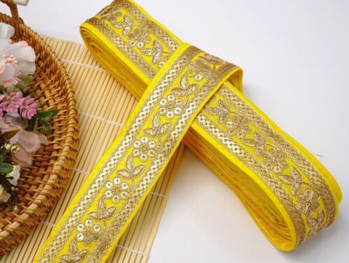 3 Yards Embroidered Border Asian Traditional Wedding Embellishment Pastel Colour - Picture 4 of 107