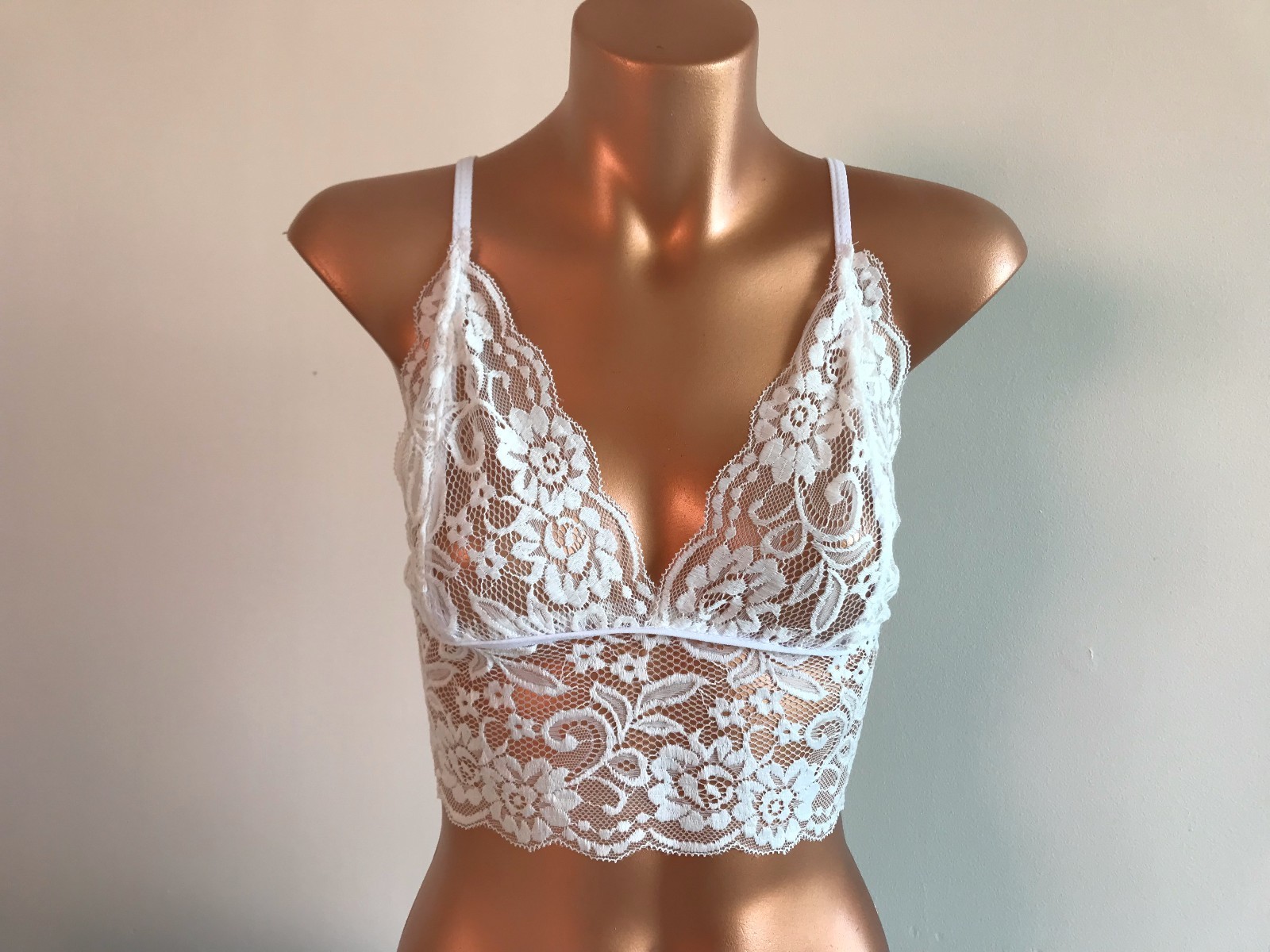 white bustier bralette