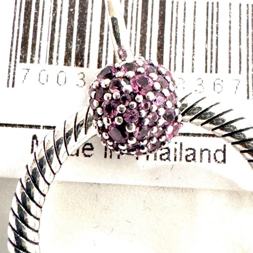 NWT💕 PANDORA MOMENTS SMALL PAVE O PENDANT PINK CZ 399097C02 - Picture 5 of 8