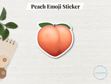Peach Emoji Sticker, iPhone Emoji Peach Sticker Laptop Sticker iOS Emoji Sticker