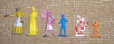 6 WOMEN PLASTIC PLAY SET FIGURES VINTAGE MARX, REL   K DOLLHOUSE