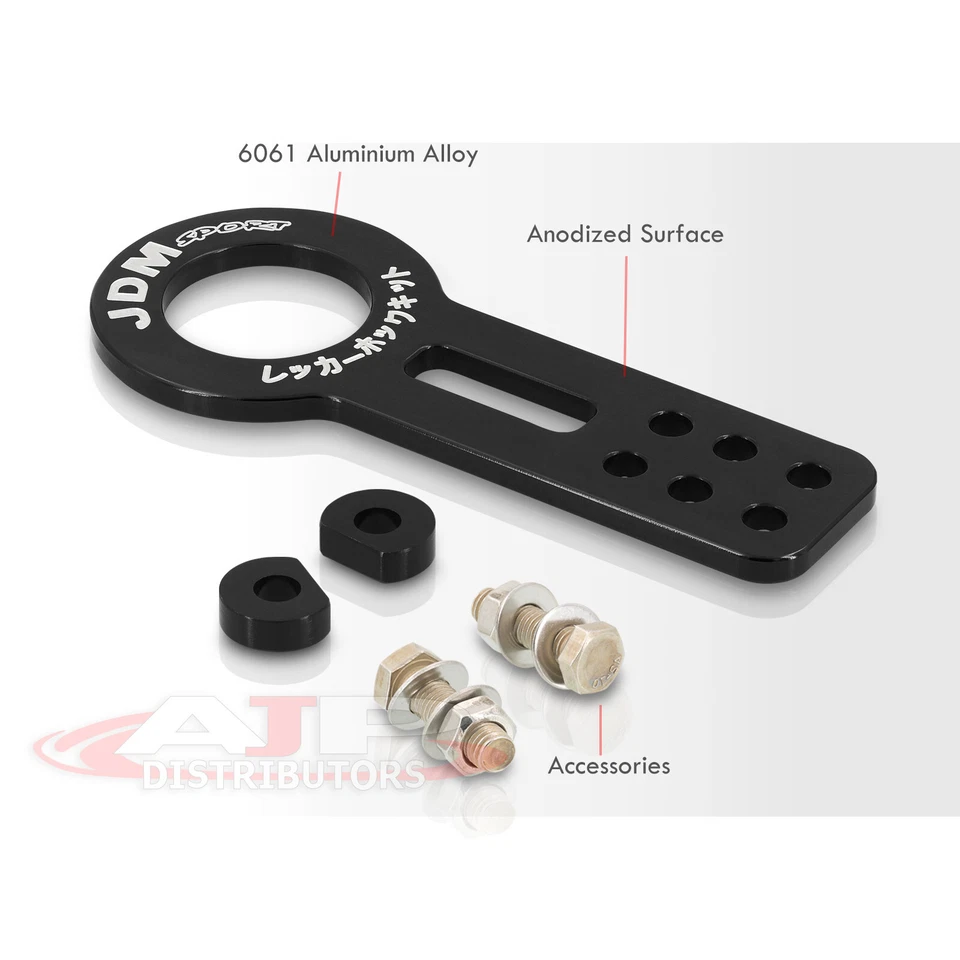 Universal EF EG6 EK9 EM1 EM2 EP3 FA5 FG2 DA DC2 DC5 JDM Front Tow Hook Kit Black - Изображение 3 из 4