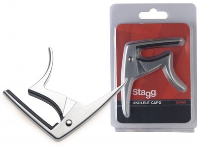 Stagg Model SCPUK-AL Aluminum Curved Trigger Clamp Spring Ukulele Capo