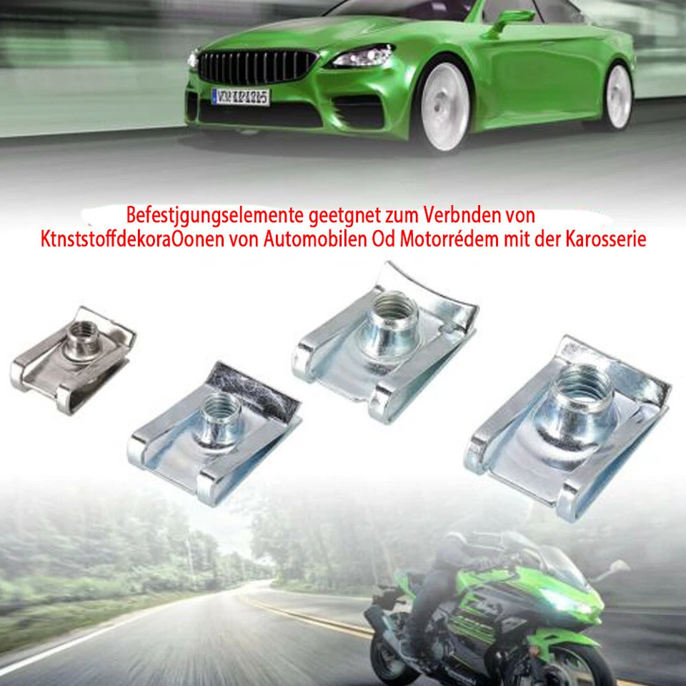 80x Blechmuttern Schnappmutter Gewinde Clip Mutter Sortiment Set M4 M5 M6 M8 - Bild 2 von 4