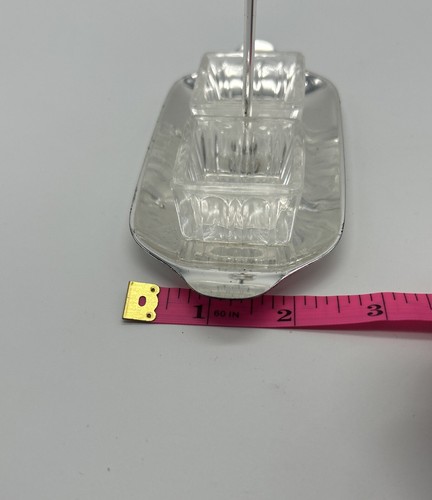 Vintage West Germany Double Square Open Salt Cellar With Chrome Holder - Picture 12 of 12