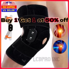 Knee Brace Hinged Compression Sleeve Joint Support Open Patella Stabilizer Wrap