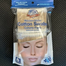 Wood Sticks Cotton Swabs 100% Cotton Tips Wooden Applicator Double Q Tip 400 Pcs