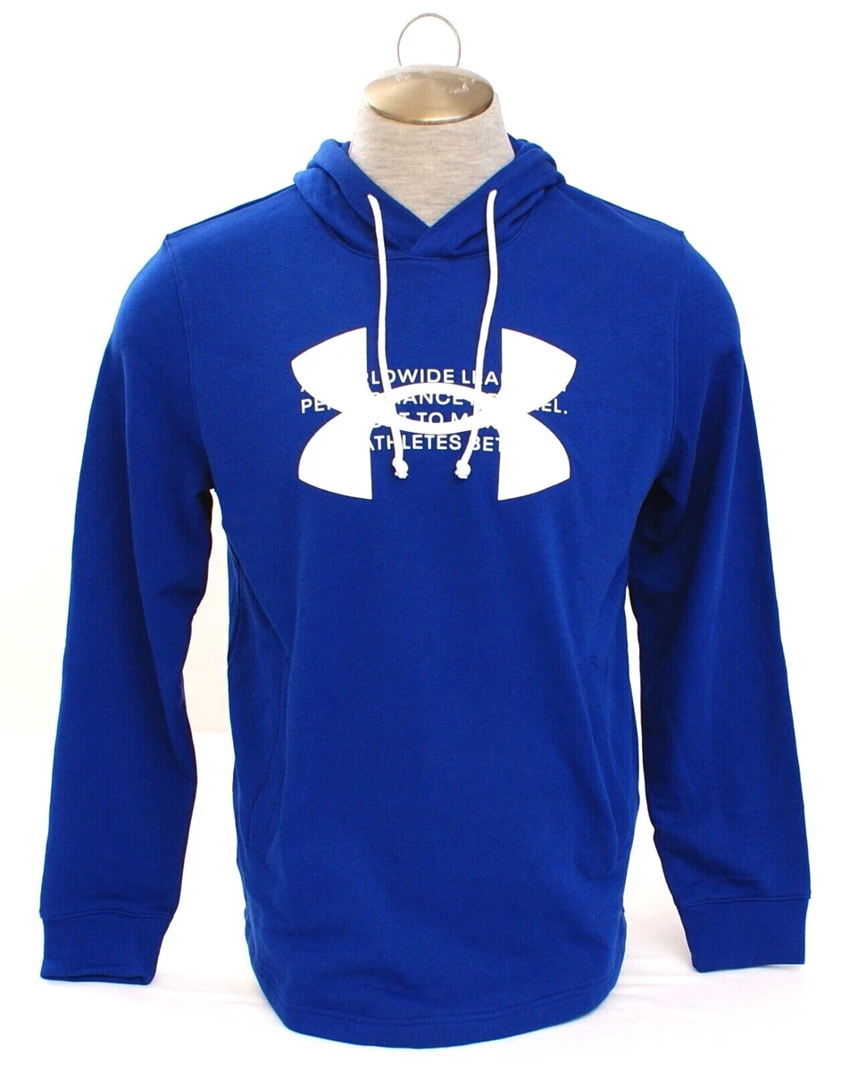 Under Armour Blue UA Rival Terry Logo Hoodie Hooded Sweatshirt Men's NWT