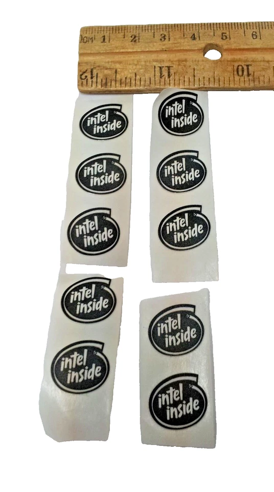 10pcs Black Vintage Old School Intel Inside stickers - Image 2 of 2