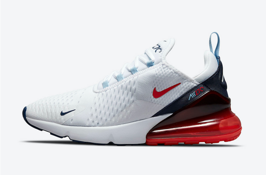 red blue white air max 270