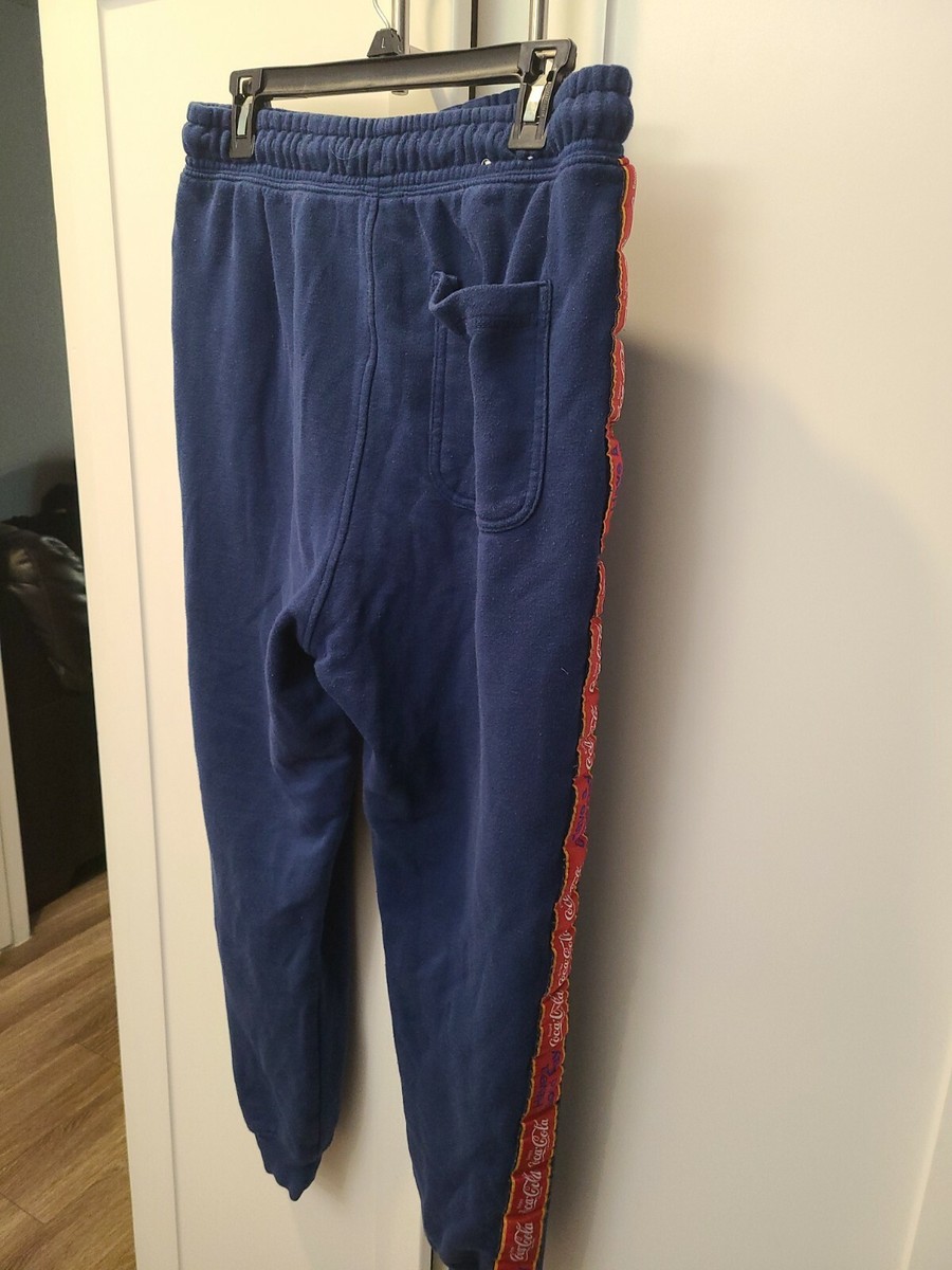 VTG Coca-Cola COKE Sweatpants Warm Up Pants Blue All Over