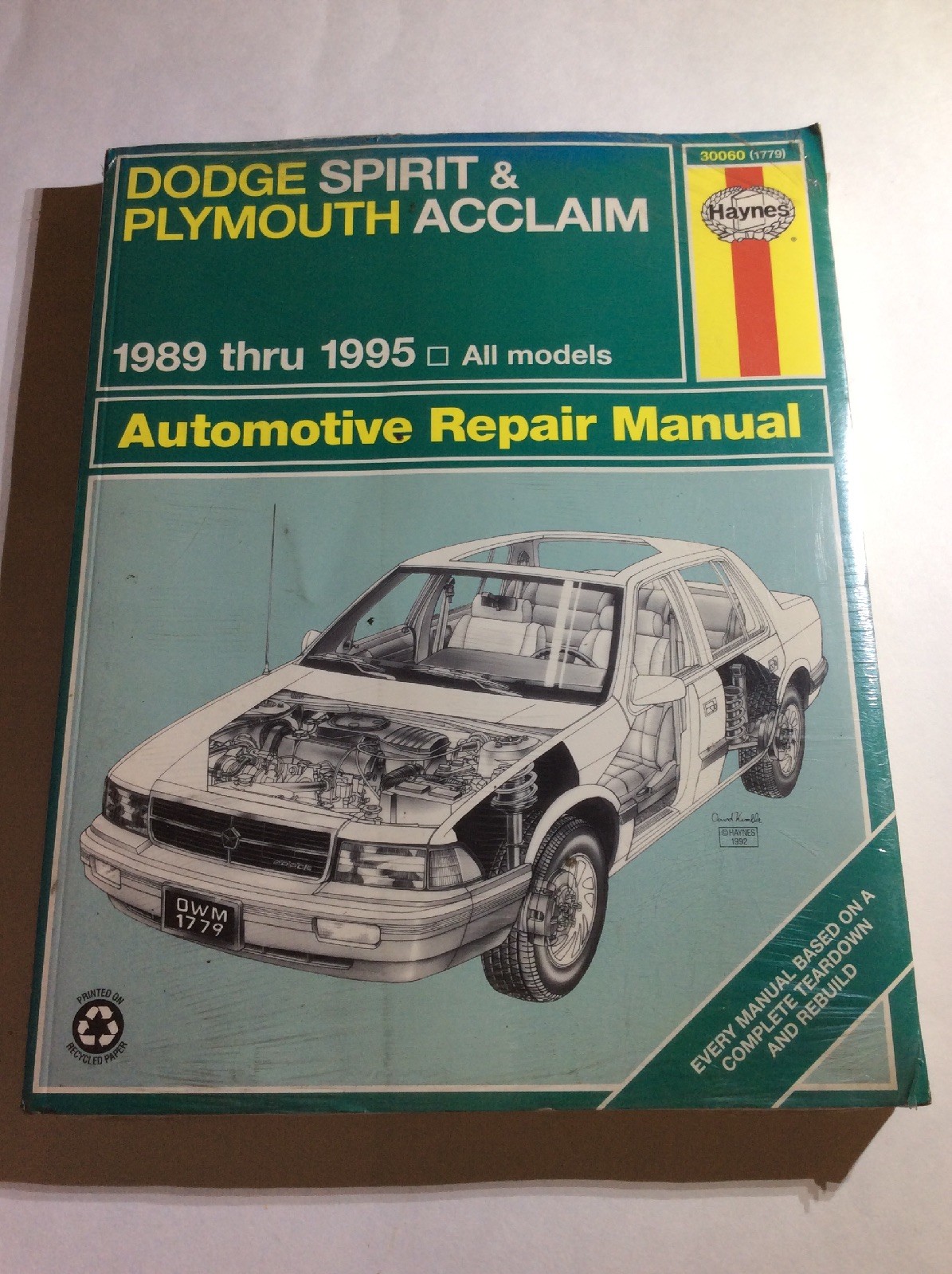 Haynes Repair Manual Dodge Spirit Plymouth Acclaim 1989 Thru 1995 Car Auto  30060 | eBay