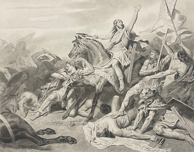 Schlacht Von Tolbiac 496 Zülpich Köln König Franken Alamannen Deutscher C 1840