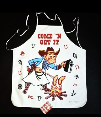 #ad Bbq APRON Retro Cowboy Western Grill Barbecue Patio MCM Arizona New MCM $18.99