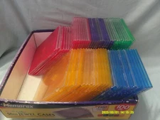 UNUSED Multi Color Slim Jewel Cases-NO Inserts for CD/DVD (62 Loose/Opened)