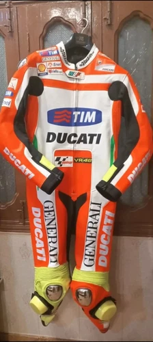 Ducati Racing Motorbike Leather Suit MotoGP New VR46  Motorcycle Biker Suit