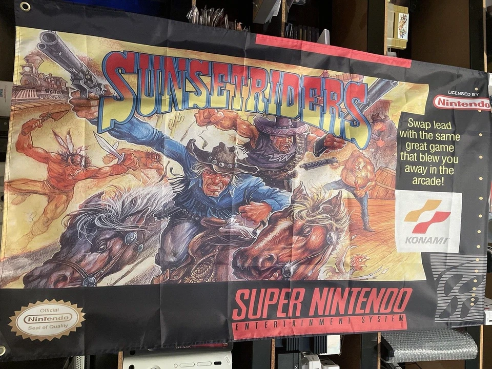 Sunset Riders 5' Flag Banner Poster Super Nintendo 1993 SNES Konami Shooter - Image 2 of 3