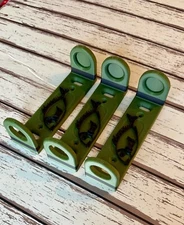 Wall Mount Fishing Rod and Reel Storage Green/Black Rack Set Of 3