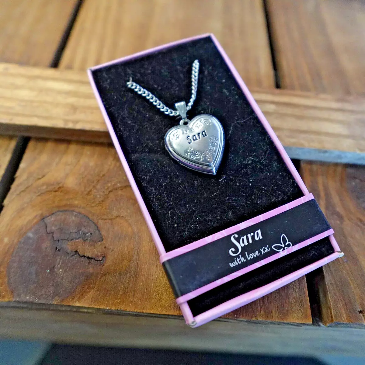 Love Forever Photo Engraved Gold Locket Pendant