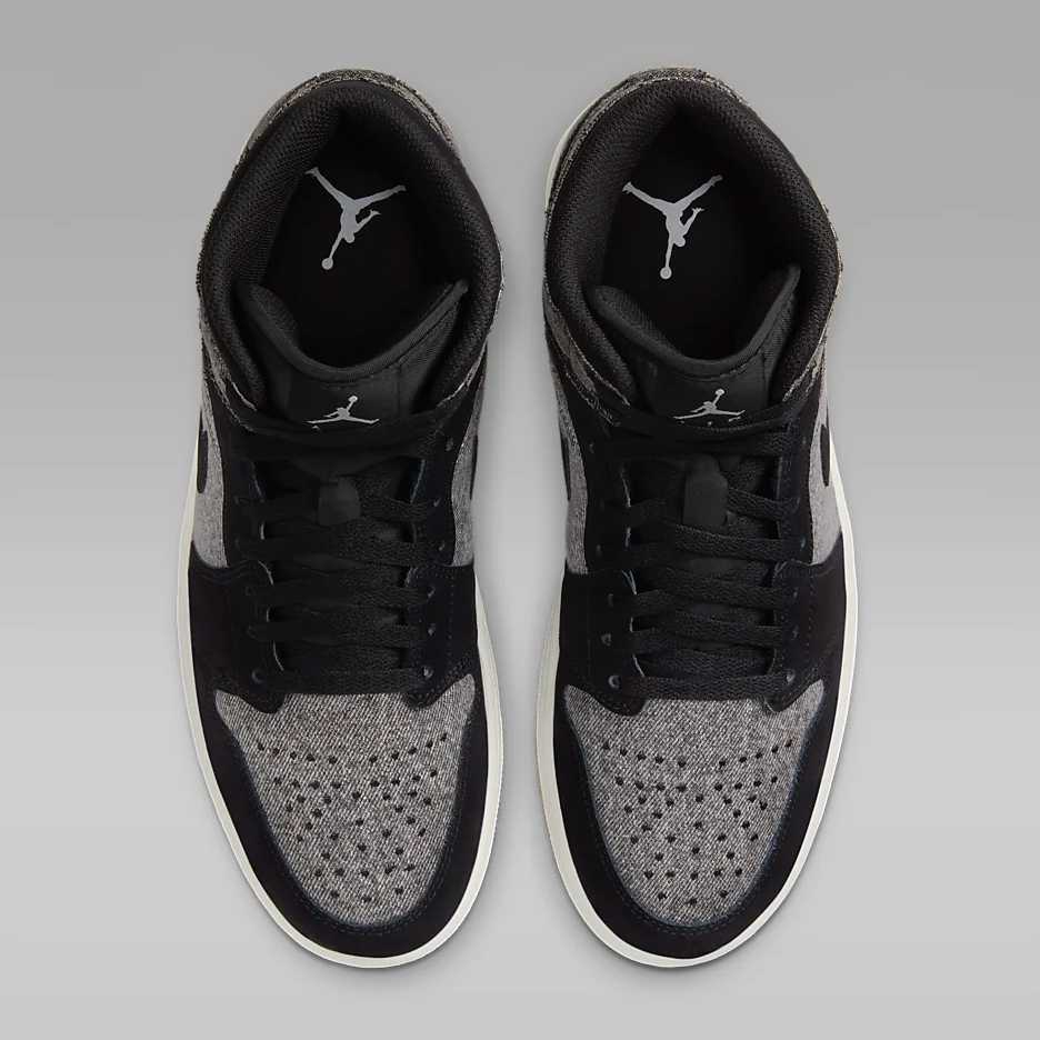 Nike Air Jordan 1 Mid Black Denim HJ4363-001 Men US 8 - 12 Nike Air Jordan 1 Mid Black Denim HJ4363-001 Men US 8 - 12
