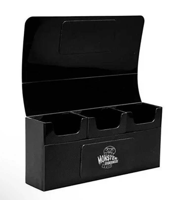 Caja de almacenamiento Monster magnética de triple cubierta (NEGRO) con 3 bandejas de cubierta extraíbles Foto 2 de 3