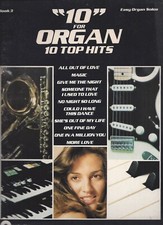 10 For Organ, Ten Top Hits, book 3, easy organ solos, never used, no marks