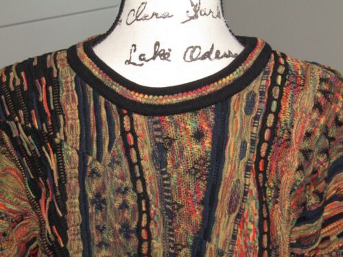 Tundra Sweater Men's XL 3D Knit Coogi Style Textured Pullover Crewneck Canada - Picture 2 of 9