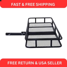 For 2" Car SUV Truck Folding Hitch Mount Cargo Carrier Rack 650lb Luggage Basket