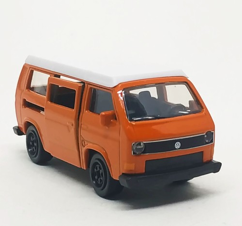 Majorette Volkswagen T3 Orange / White Roof 1:62 (3") no Package - Picture 2 of 8