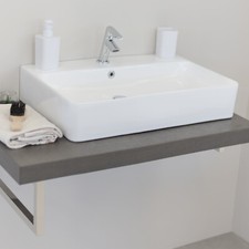 Lavabo sospeso da Bagno Ceramica bianca quadrato serie EASY