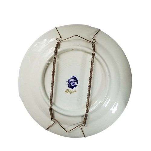 Boch E&R Belgium Delfts Blue Golden Crown Wall Plate Plaque 9" Windmill Floral - Picture 9 of 12