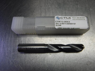 CTMI 13mm Carbide Drill 14mm Shank 3xd 13.00x14.00x60x107 ALCRN (LOC3242)