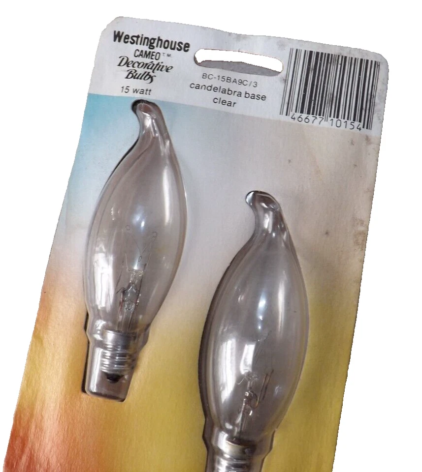3- 2 Pk Westinghouse Clear Bent Tip Candle Bulbs 15W Candelabra Base Light Bulbs - Image 4 of 4