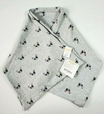 Gymboree 2018 One Size Girls Infiniti Scarf Gray Puppy Dog Faces Terriers New