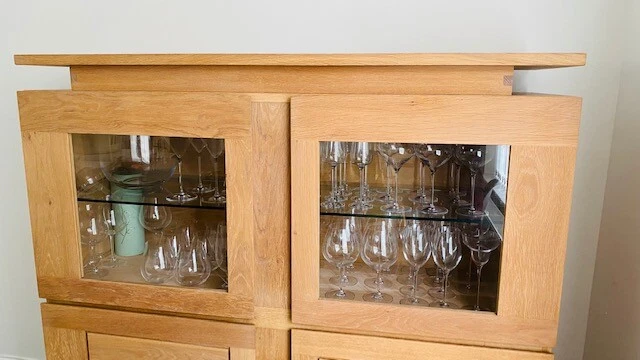 Oak display cheap cabinet ebay