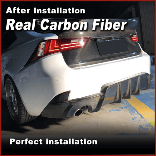 REAL Carbon Rear Bumper Diffuser for LEXUS IS F IS250 IS350 IS300 Sedan 2013-16 - Picture 3 of 10