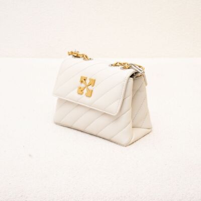 関税送料込【Off-White】キルト レザー JACKHAMMER トートバッグ Jackhammer 24 leather handbag Off-White Black in Leather