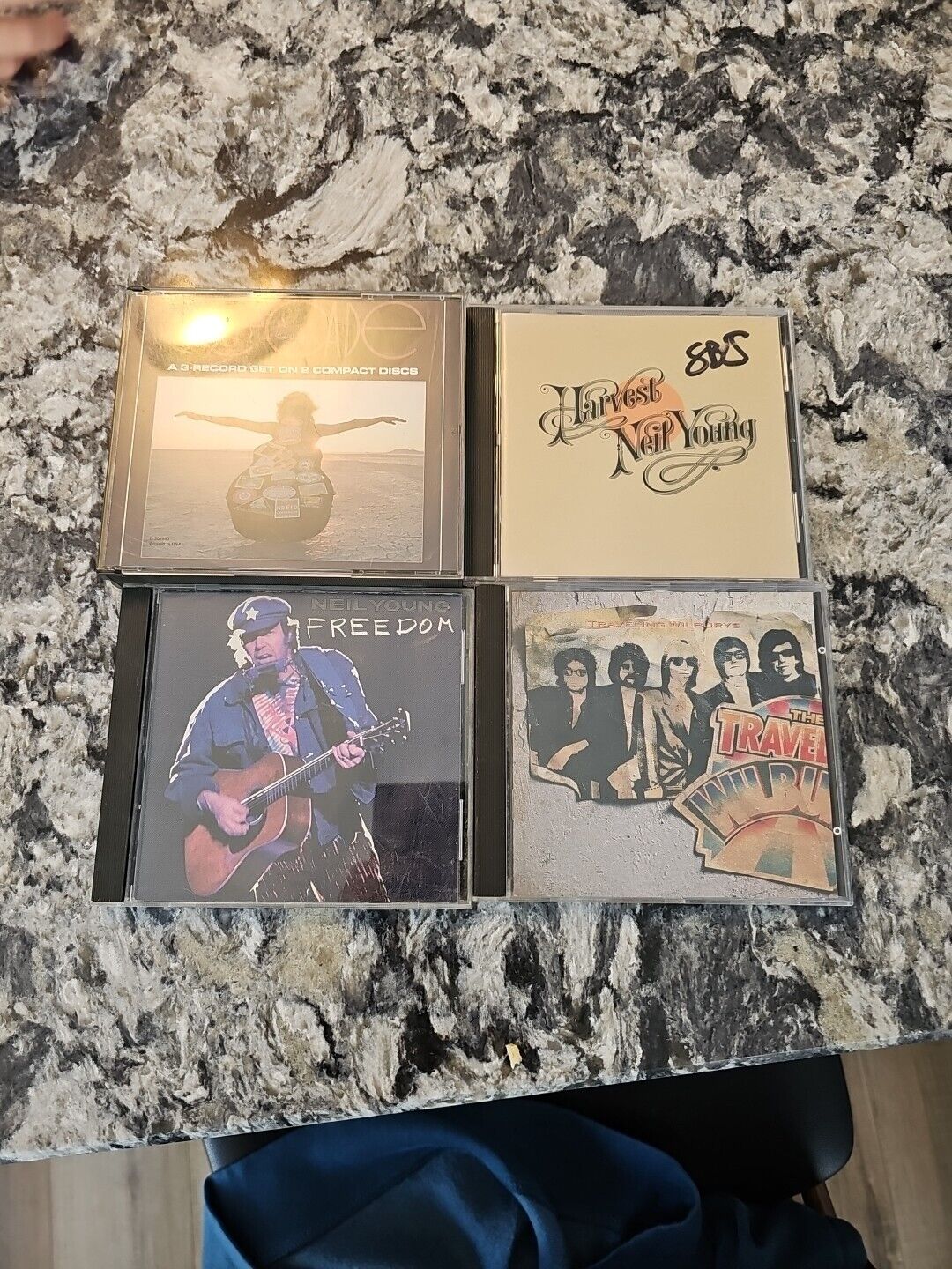lot of 4  Neil Young / Travelling Wilburys CDs Harvest Freedom Decade