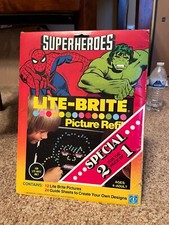 VINTAGE 1980 Marvel Comics Superheroes LITE-BRITE Picture Refill HULK SPIDER-MAN