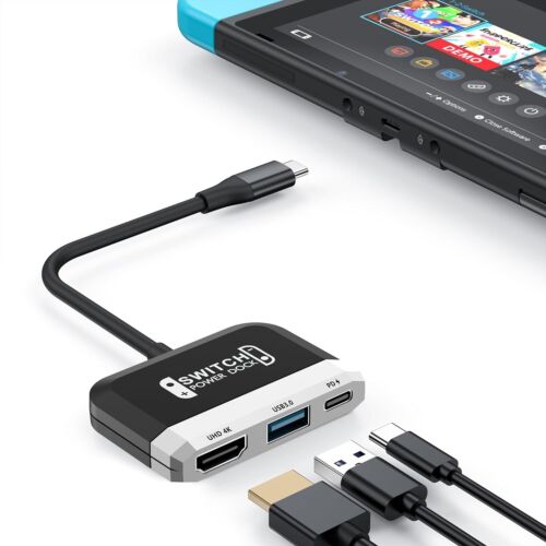 Dock Chargeur Noir USB-C Ultra Portable | HDMI USB USB-C Switch OLED Samsung DeX - Photo 1/24